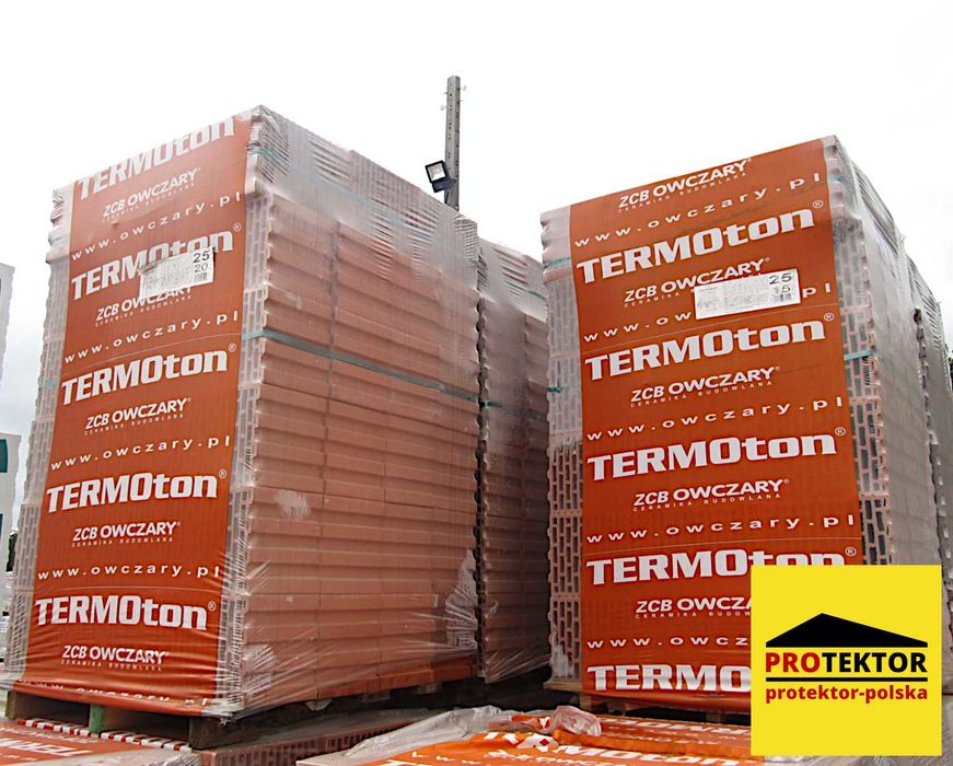 pustak TERMOTON 25cm cegła kratówka max ściana DIAMENT SZLIF OWCZARY