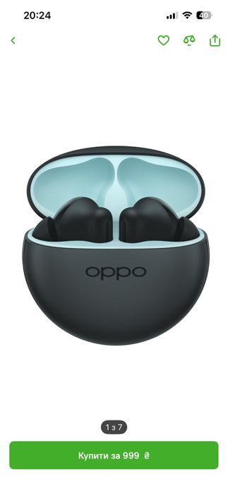 Навушники вкладиші бездротові TWS OPPO Enco Buds2 (W14) Midnight