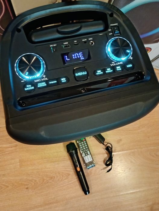 Караоке акустика Temeisheng-12/ USB/FM/Пульт ДУ/микрофон/