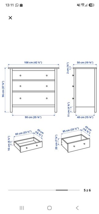 Komoda biała HEMNES