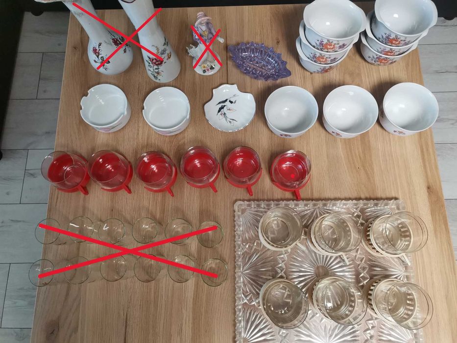 Stara porcelana PRL szkło Made in Poland Karolina, Chodzież