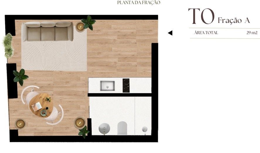 Apartamento T0 novo condominio privado