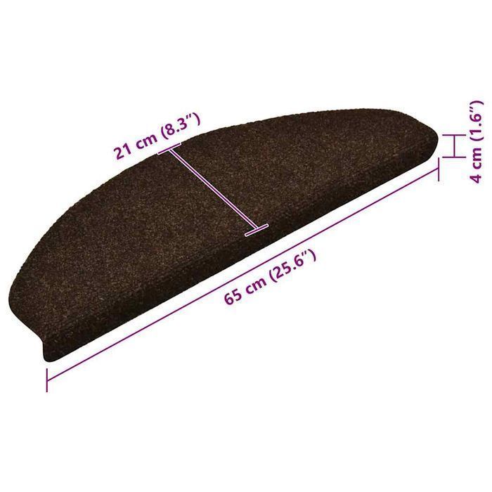 vidaXL Samoprzylepne nakładki na schody, 5 szt., brązowe, 65x21x4 cm