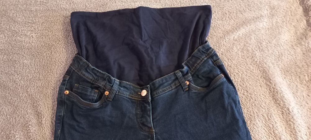Spodnie jeansy ciemne ciążowe bonprix rozm. 40
