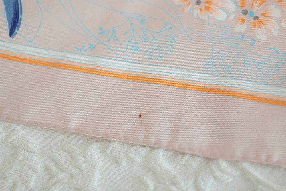 Pastelowa chusta 100% jedwab hand-printed true vintage silk zalando apaszka