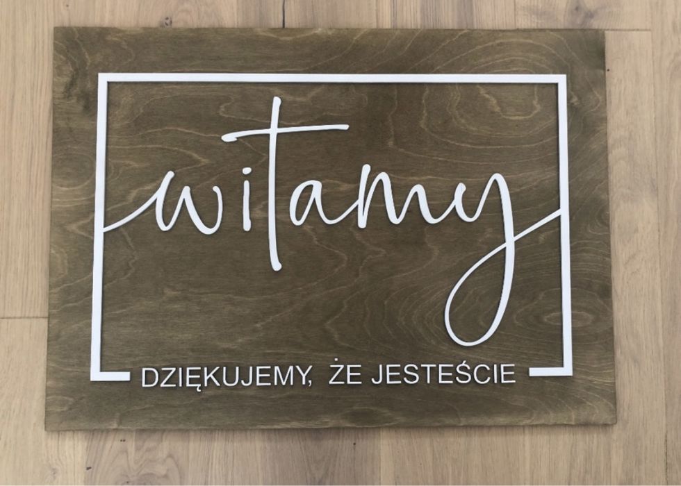 Drewniana tablica weselna