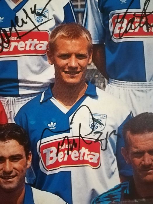 Duży plakat Grasshopper Zurich 1995 Tomasz Rząsa Autografy