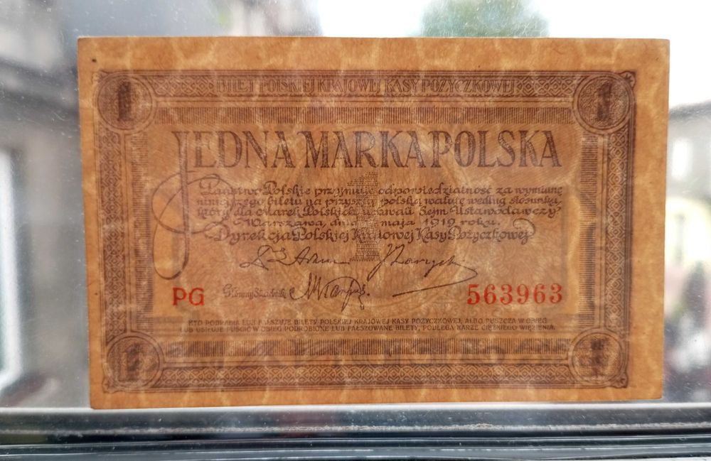 1 Marka 1919 -  PG -  RZADKA  st. UNC-