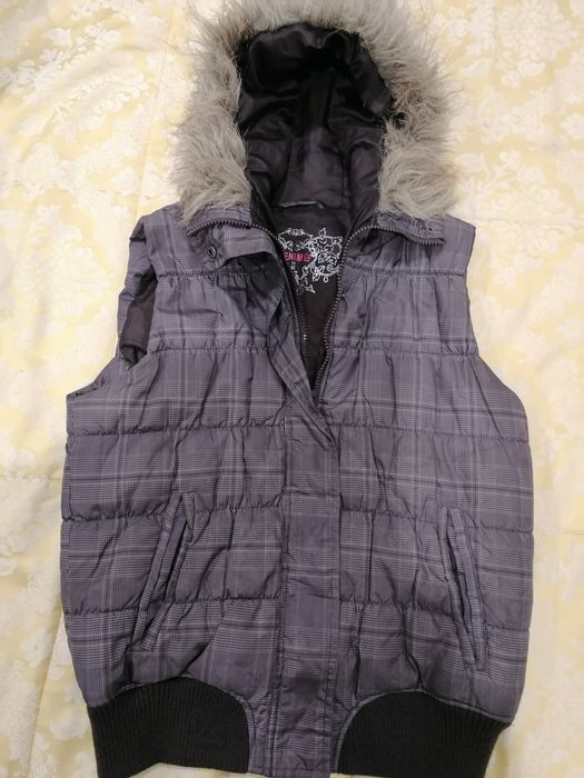 Colete xadrez com capuz