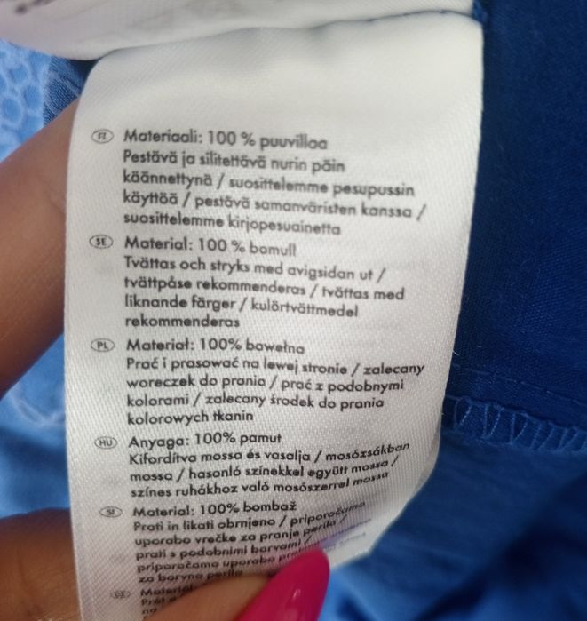 Nowa sukienka M chabrowa bawełniana