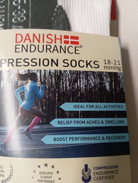 2 pares de meias de compressão Danish Endurance