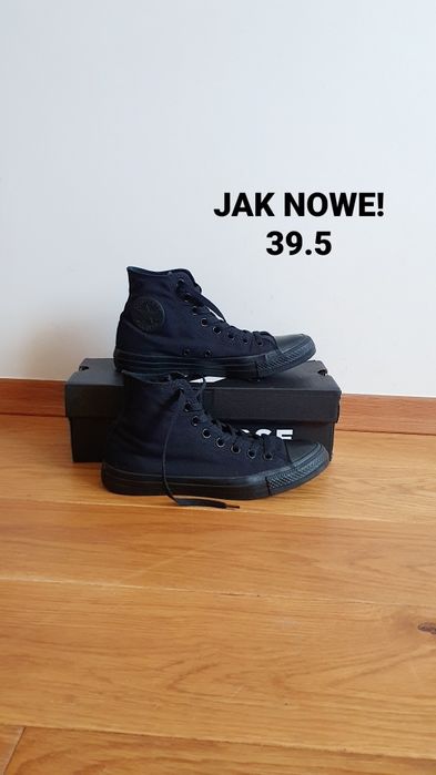 Całe czarne jednolite converse noir