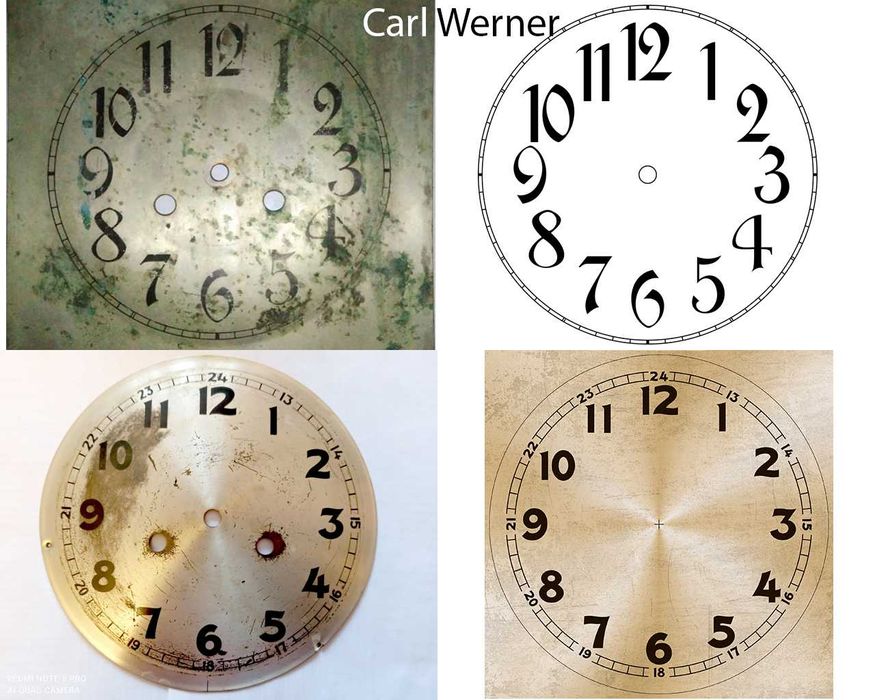 Циферблат настенных старинных часов - 2