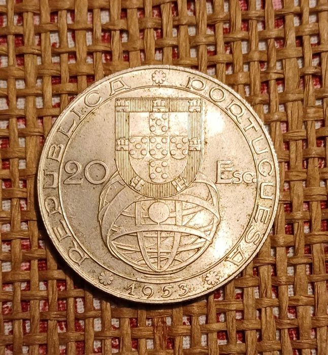 Moeda 20 escudos em prata