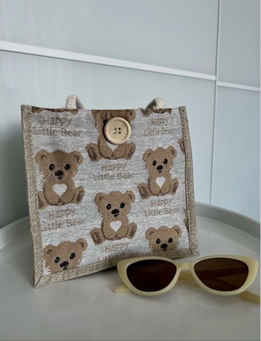 Мини сумочка с мешковины