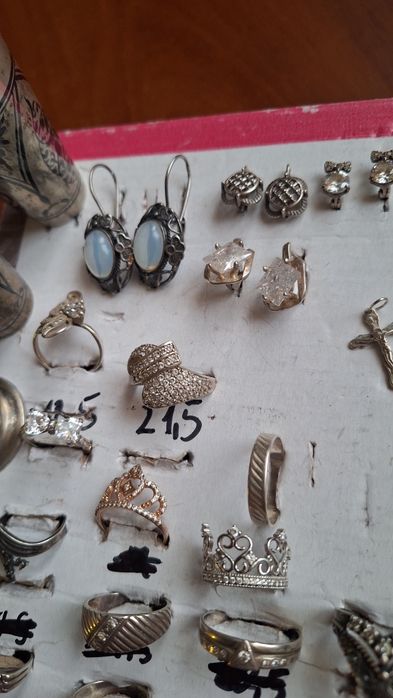 Серебро рюмки кольца  серьги