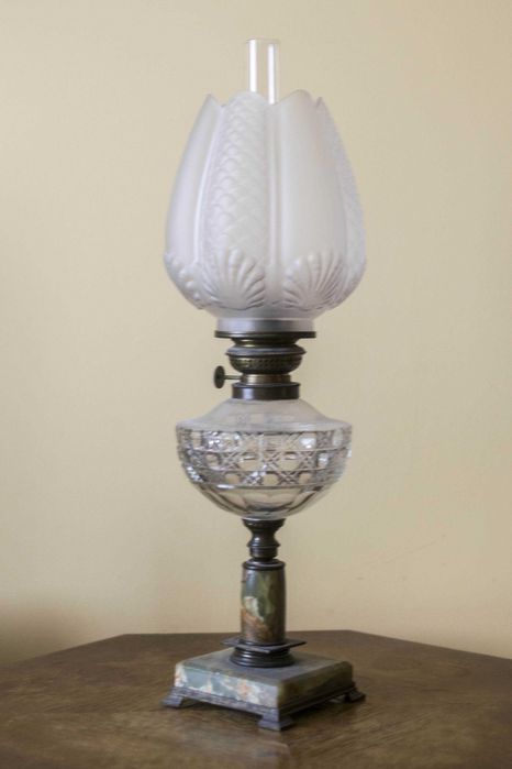 Stara lampa naftowa, sprawna, sygnowana
