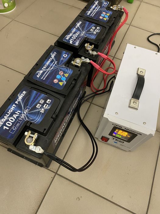 Комплект ДБЖ TED 1600VA (1050Вт) +2 акумулятори AGM 12V 100Ah