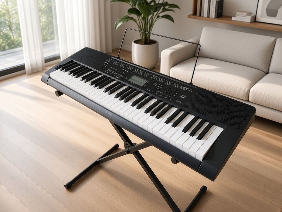 Keyboard Casio ze statywem pełnowymiarową, dynamiczną klawiatura do nauki, 5 oktaw