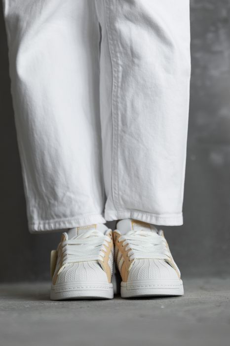 Кросівки Adidas Superstar Beige - White premium