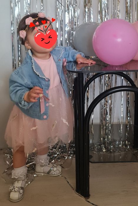 Нарядное платье с джинсовым пиджачком