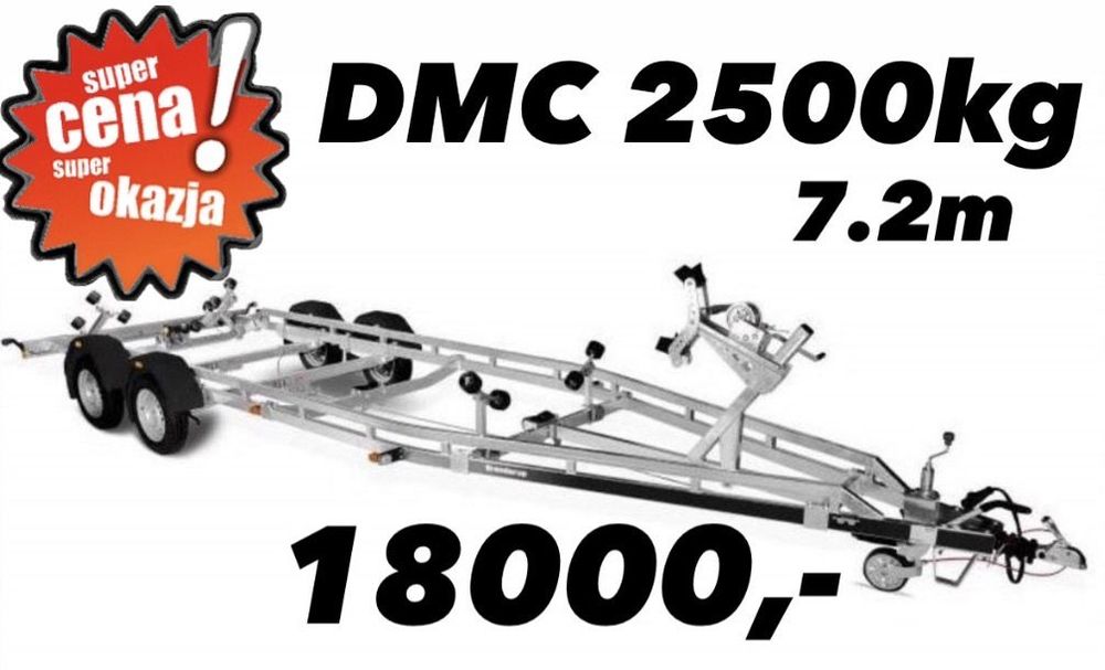 Brenderup 242500 TB SR DMC 2500kg  ‼️Nowa przyczepa laweta podłodziowa na 7,2m 2500kg 242500TB DOSTAWA‼️