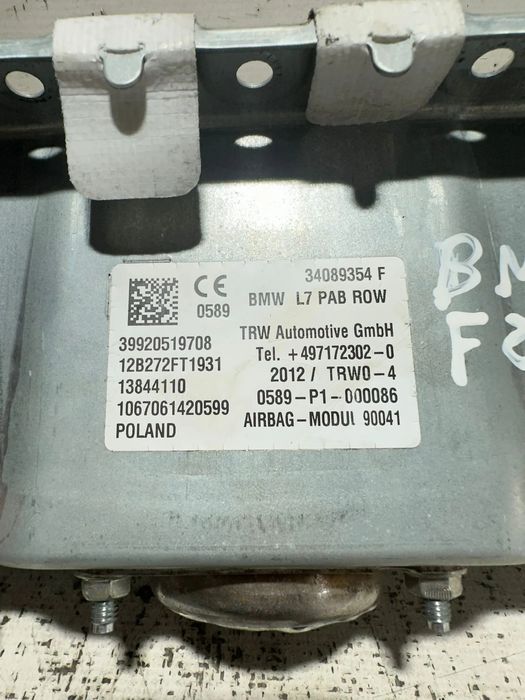 Airbag Tablier Passageiro Pendura Original SRS BMW Serie 1 2 3 4