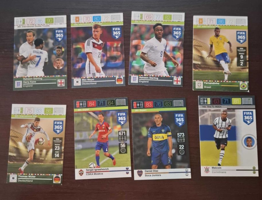 Karty Fifa 365 Panini 2016 r. zwykłe/international star/Expert/OTW/DT