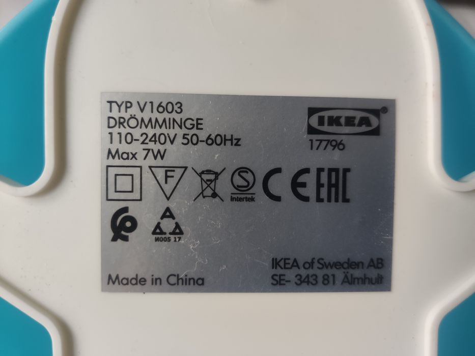 Ikea lampka dziecięca balonik niebieski