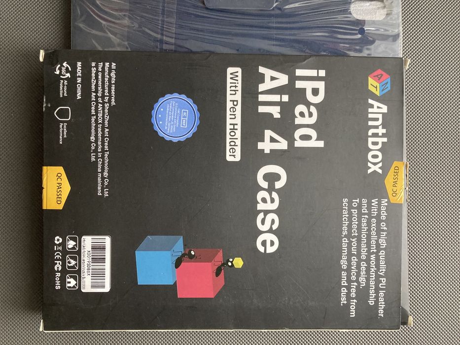 Case, etui z klapką do iPad 4 with pen holder, skórzane, granatowe