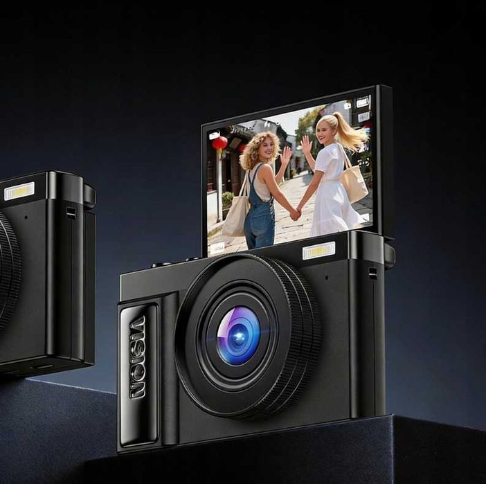 Aparat cyfrowy 4K vlogowania streeming 64MP 16x zoom ekran 180° + 32GB SD