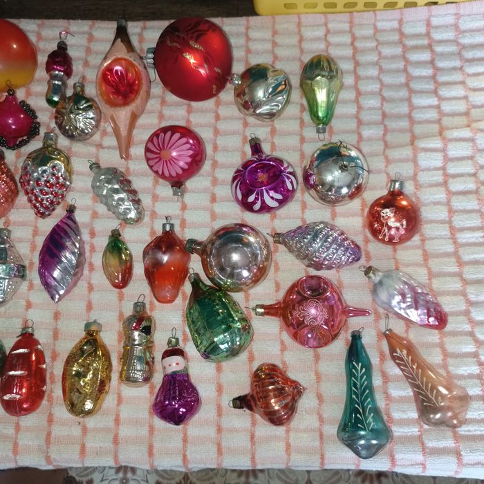 Игрушки ёлочные старые Одним лотом