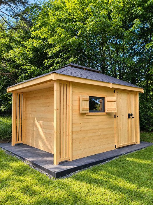 Domek Narzędziowy 3x4 z Drewutnią 2w1 | Altana Drewniana | PRODUCENT
