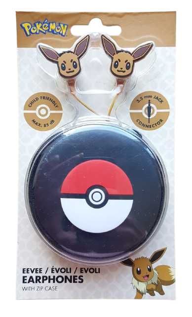 Słuchawki dokanałowe Pokemon Poke Eevee oryginał dla dzieci prezent