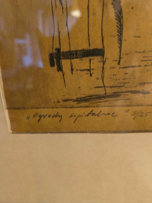 Grafika Stefan Sławiński "Ogrody Szpitalne 1978.