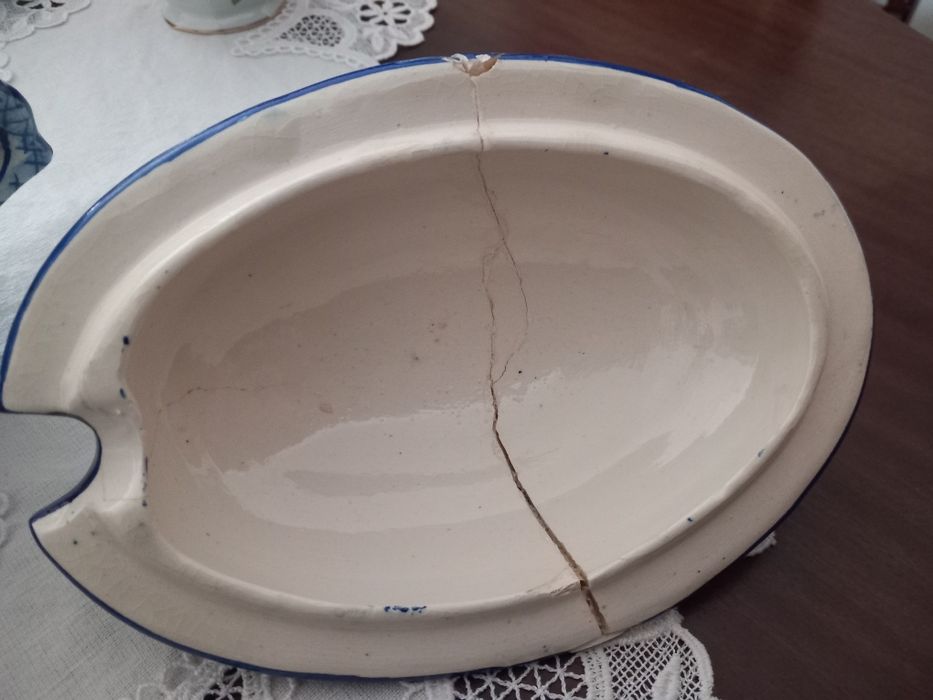 Conjunto Travessa e Terrina de faiança Miragaia  sec: XIX
