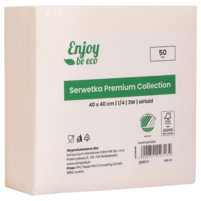 Serwetka premium 40x40 airlaid szampan 50szt enjoy
