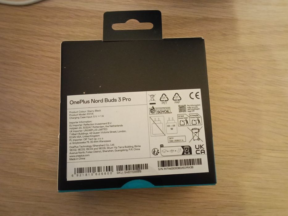 OnePlus Nord Buds 3 Pro NOWE, 44h słuchania,  ANC