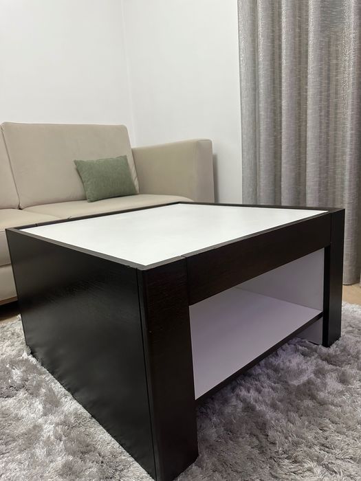 Mesa de centro em madeira e branco- Excelente estado