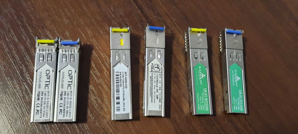 Модуль SFP 1310/1550. 100mb / 1,25Gb. 3km/ 20km, 40km