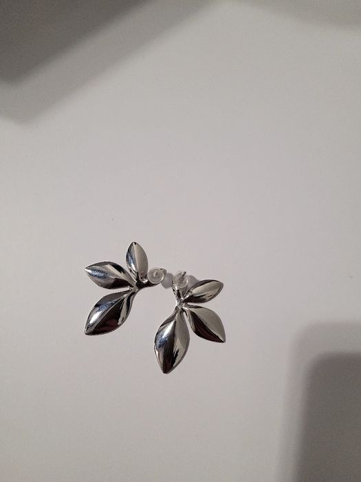 Kolczyki srebrne listki pół kwiatki NOWE ZARA