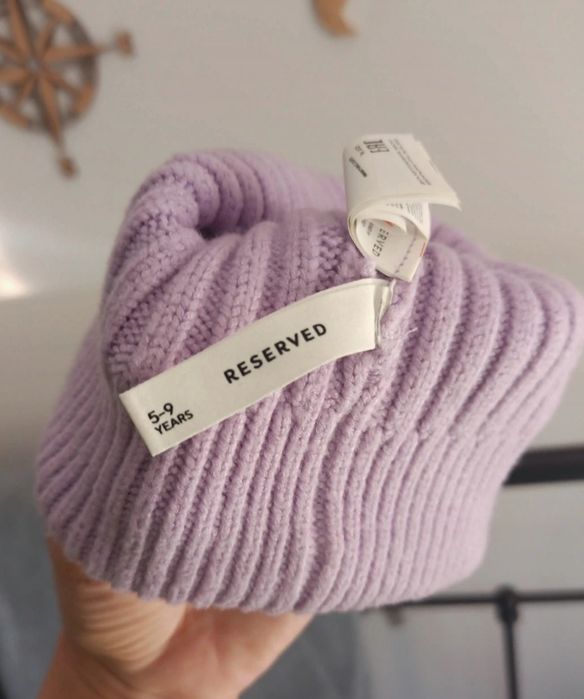 Komplet jesienny fioletowy prążek Reserved 5-9 lat