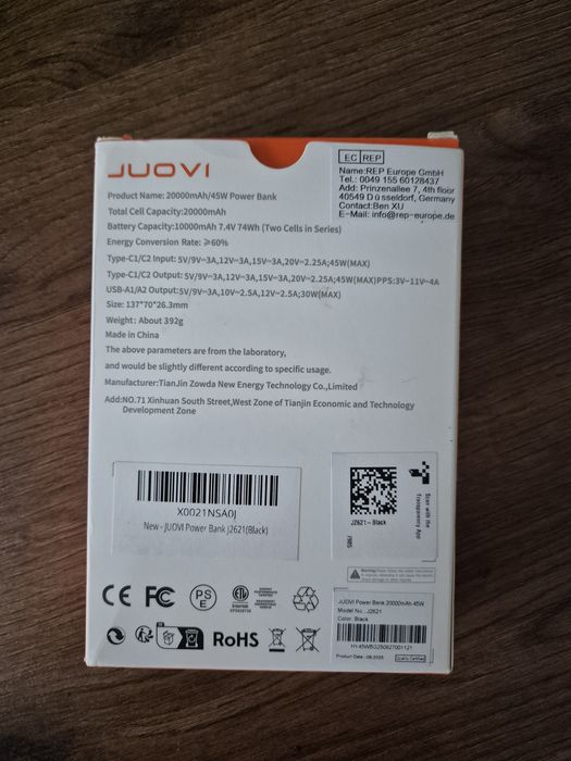 Power Bank JUOVI J2621 (20.000 mAh / 45W)