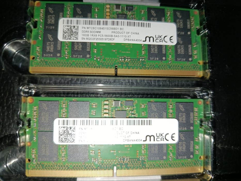 Micron DDR5 32GB 5600MHz SO-DIMM 2x16 GB.