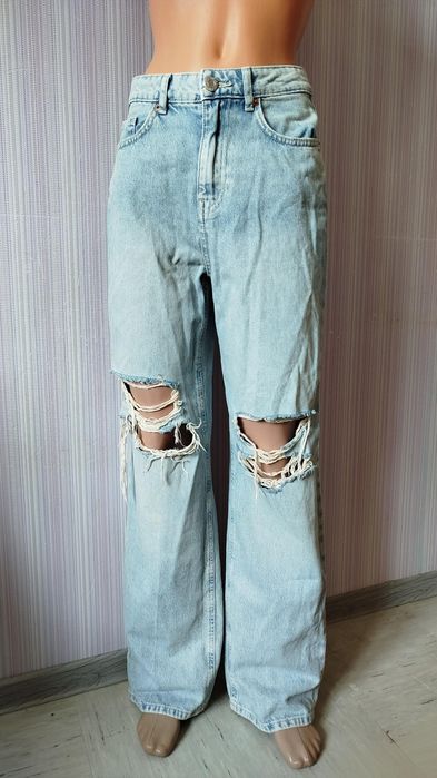 Стильные широкие джинсы с разрезами FB Sister (New Yorker) — XS/S