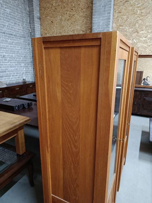 Witryna dębowa,lite drewno, witrynka przeszklona.