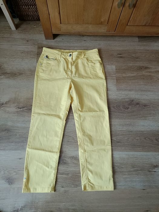 Spodnie damskie Zerres 40 42 jeans żółte L xl kobiece jeansy jasne