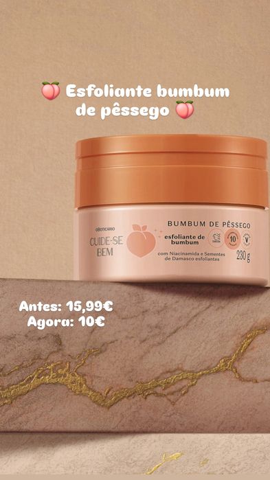 Esfoliante bumbum de pêssego