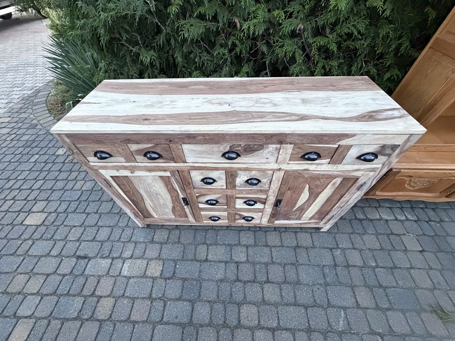 Komoda oczyszczona masywna 150 cm szerokosci drewno orzech włoski