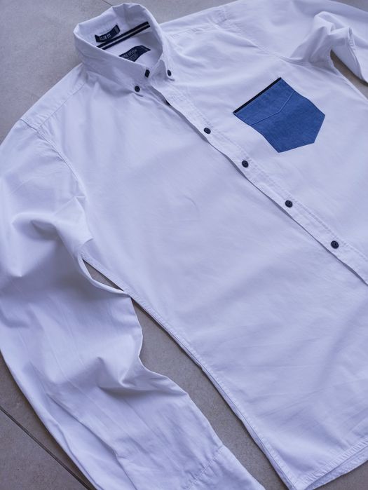 DIVERSE  oryginalna  biała koszula męska slim  fit rozmiar  L, M